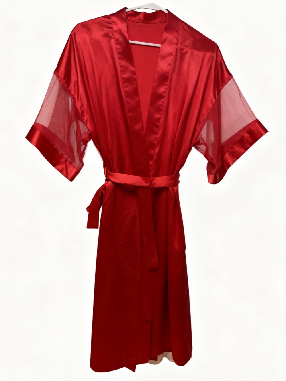 Vintage Cinema Etoile Red satin robe 80s